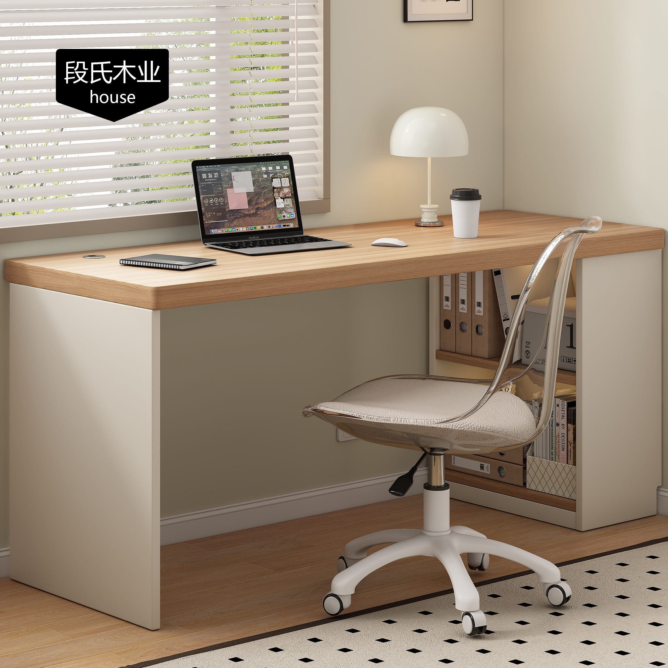 实木材质3CM加厚桌面加深书柜