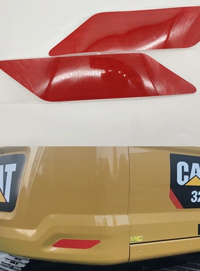 新款卡特智能320 323 326 336 345E2349配重红色反光标屁股蜂窝贴