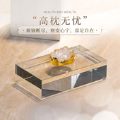 PLSTONE珠宝级巴西老矿白水晶簇聚宝盆24k金箔高枕无忧风水摆件