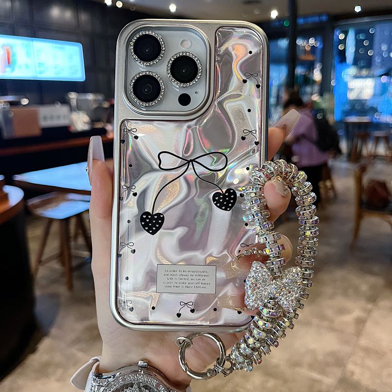 适用苹果系列iPhone16新款手机壳13pro/15promax时尚感滴胶蝴蝶结14promax/16promax全包防摔大孔网红保护套