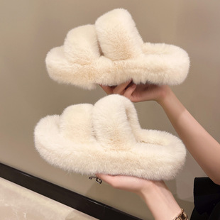 winter women cotton slippers ladies home plush shoes fashion