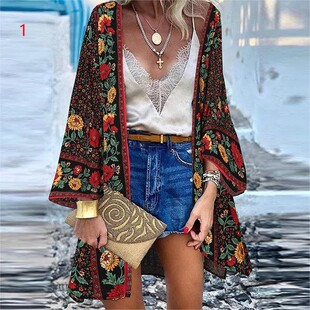 women cardigan boho blouses top shirt summer floral beach 24