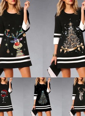 Women Christmas Dress Clothes 2024 New Year Xmas Winter