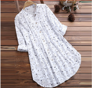 white long blouse women summer clothes shirts dress cotton女