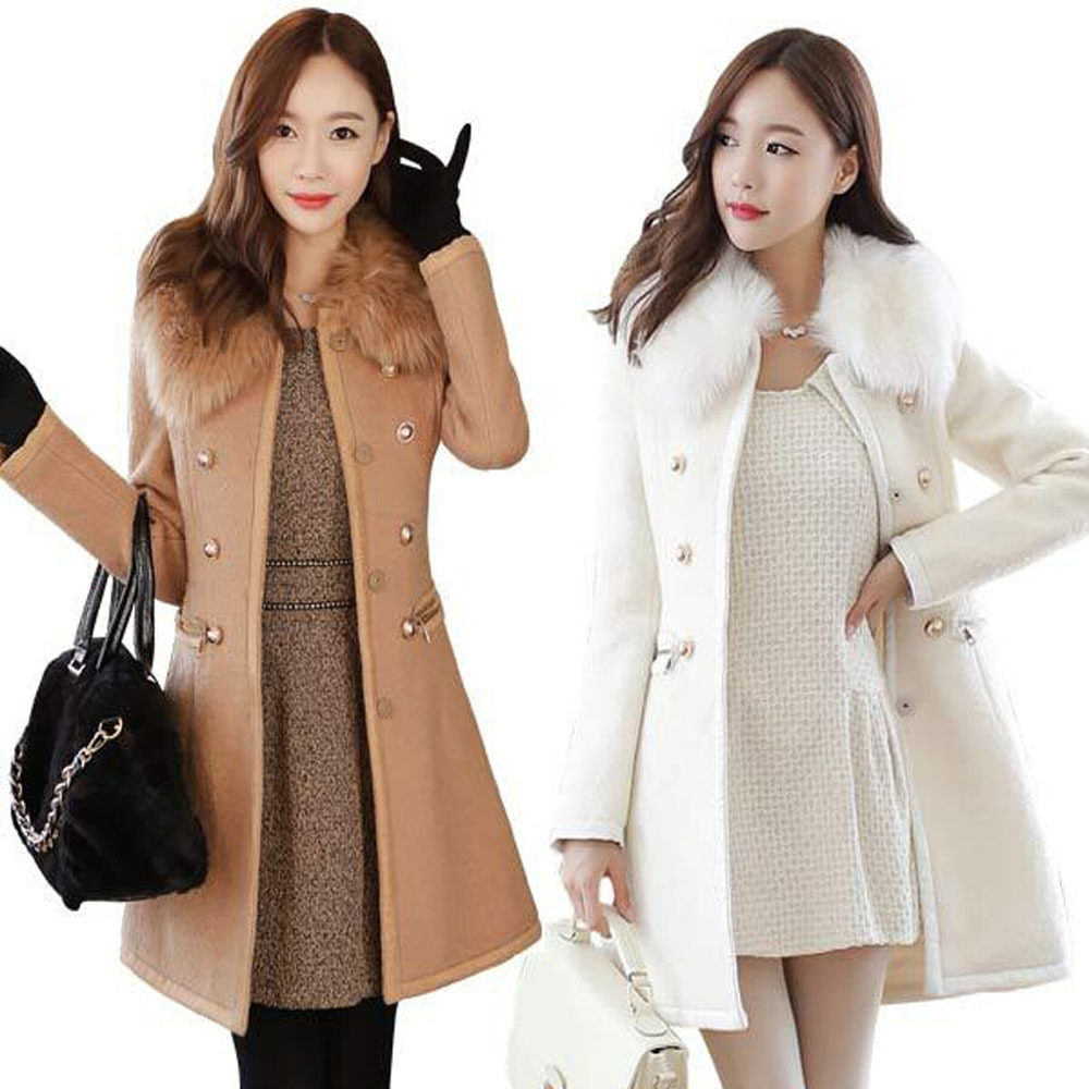autumn winter long warm coats women woolen jacket tops女大衣