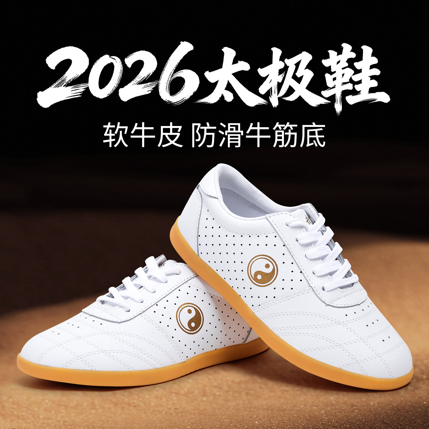 新款真皮太极鞋男女专业武术鞋图片