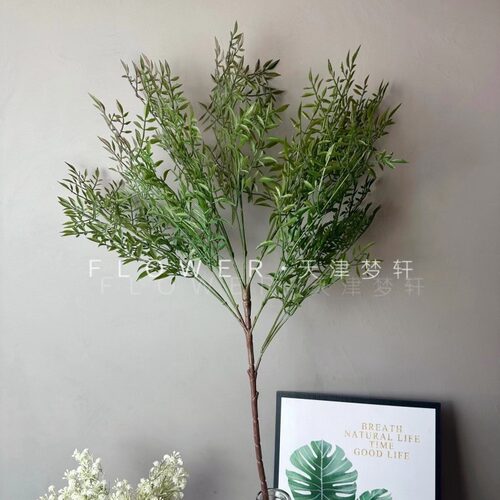 仿真园艺绿植超大枝南天竹家居装饰玄关落地摆件道具仿真花婚庆