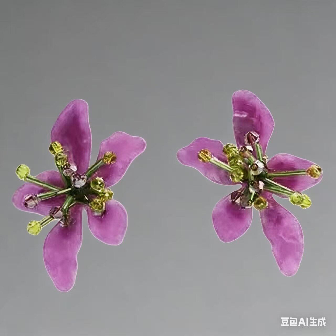 满39包邮za亚克力编织水晶紫色花朵耳环花卉耳饰女耳夹个性百搭