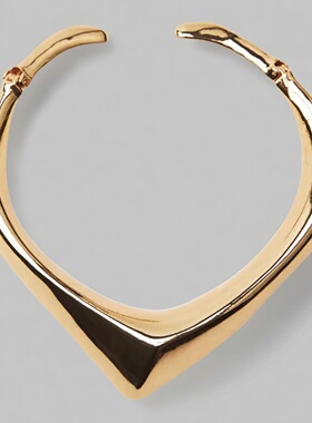 复古重工V字金属项圈锁骨链