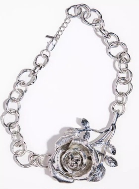 玫瑰花吊坠项链锁骨链女