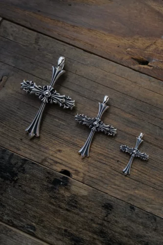 【官方正品授权】LoneOnes Chrome Cross 经典鸢尾花十字架吊坠