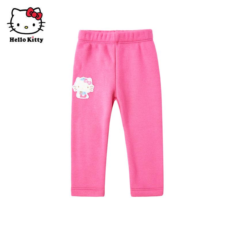 采童庄Hello Kitty女童可爱贴身长裤冬季加绒保暖裤子打底裤
