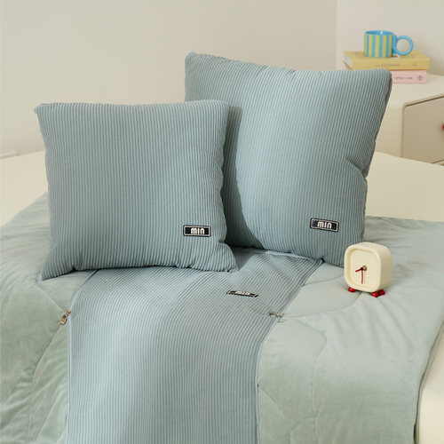 加厚简约抱枕被子两用二合一折叠汽车载枕头被办公室午睡毯子靠枕