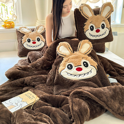 靓绣坊加厚抱枕被子两用