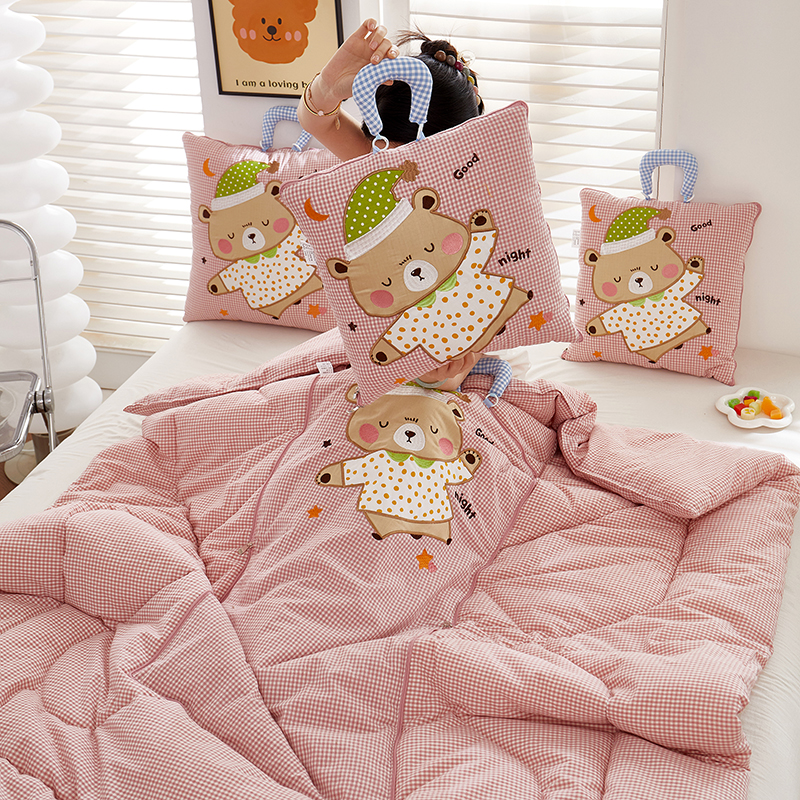 全棉抱枕被子两用办公室午睡学生宿舍夏凉被二合一汽车靠垫枕头被