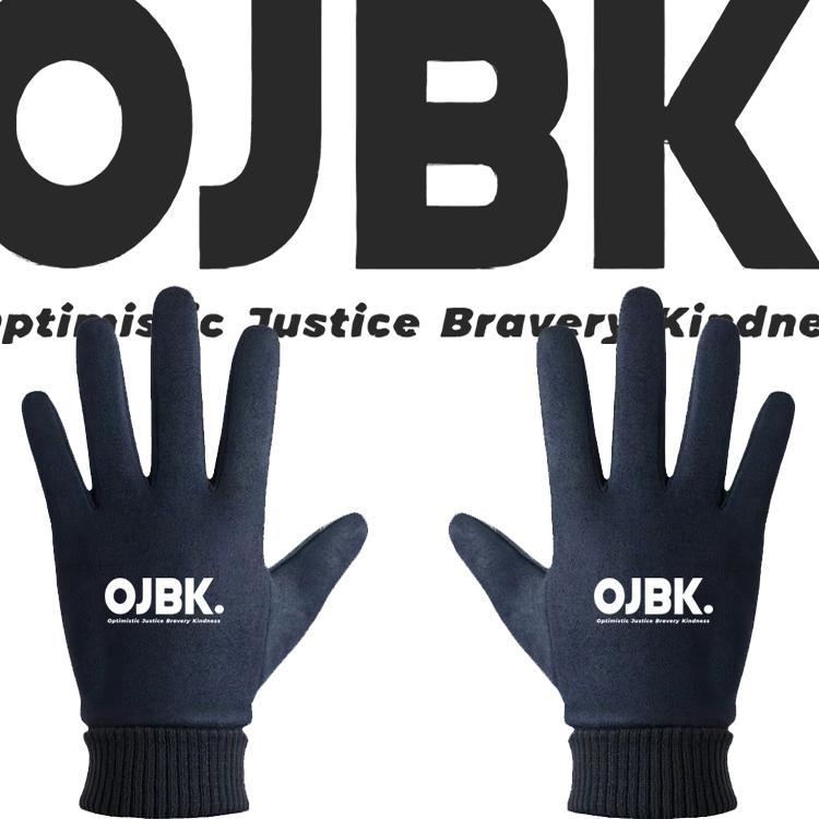 OJBK搞笑文字行吧印花手套