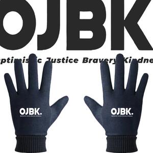 OJBK搞笑文字行吧印花手套