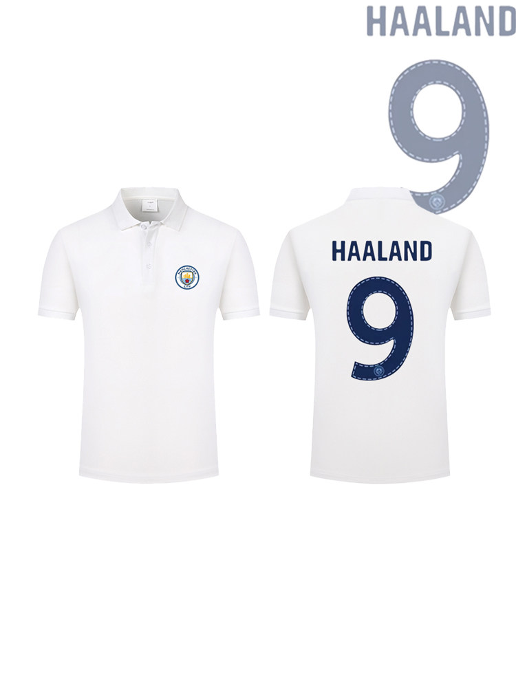 足球运动polo衫曼城哈兰德9号球衣同款T恤衫男士球迷纪念休闲上衣