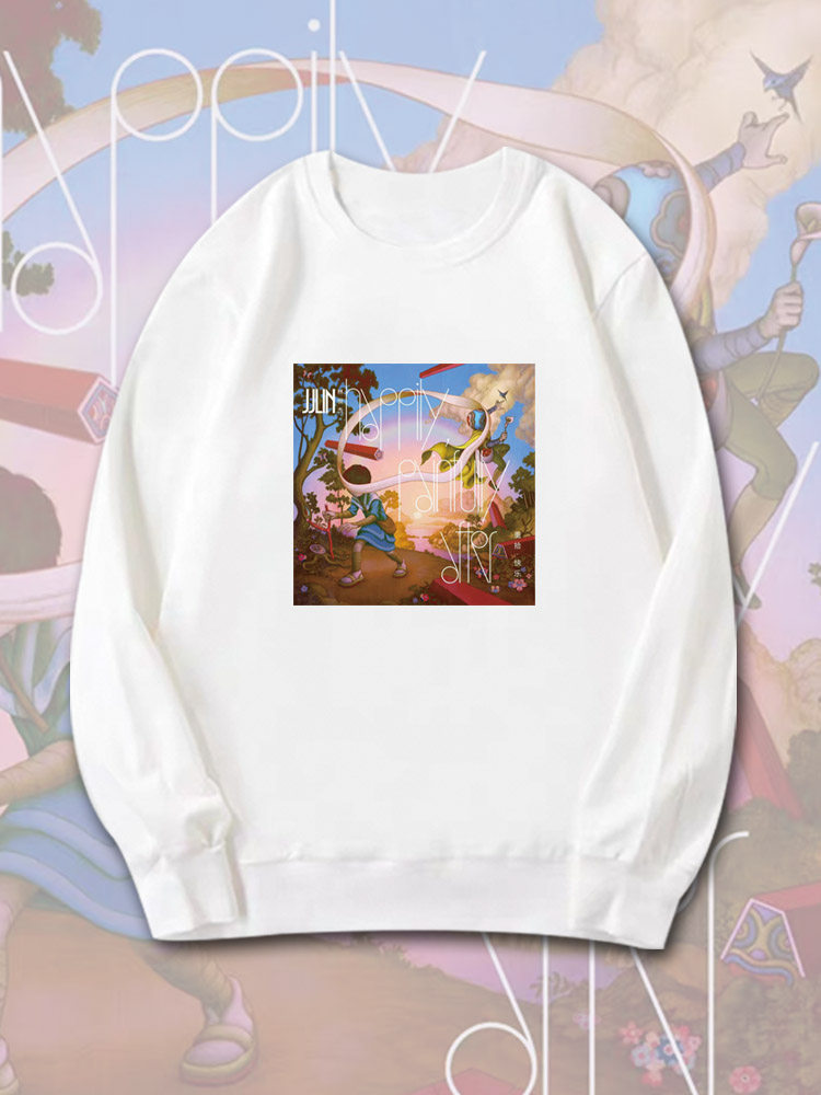 休闲宽松印花定制圆领卫衣上衣