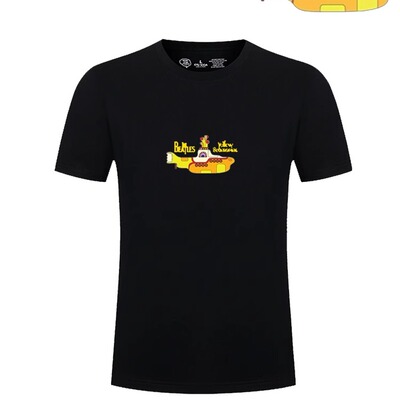 披头士乐队黄色潜水艇印花短袖