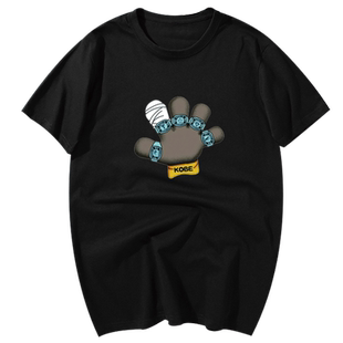 湖人队Kobe科比总冠军纪念戒指篮球运动宽松训练时尚纯棉短袖T