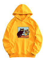 Van Gogh Cat Funny sunflower cat Van Gogh Famous painting printed hooded sweatshirt for men and women loose upper garment thumbnail 5