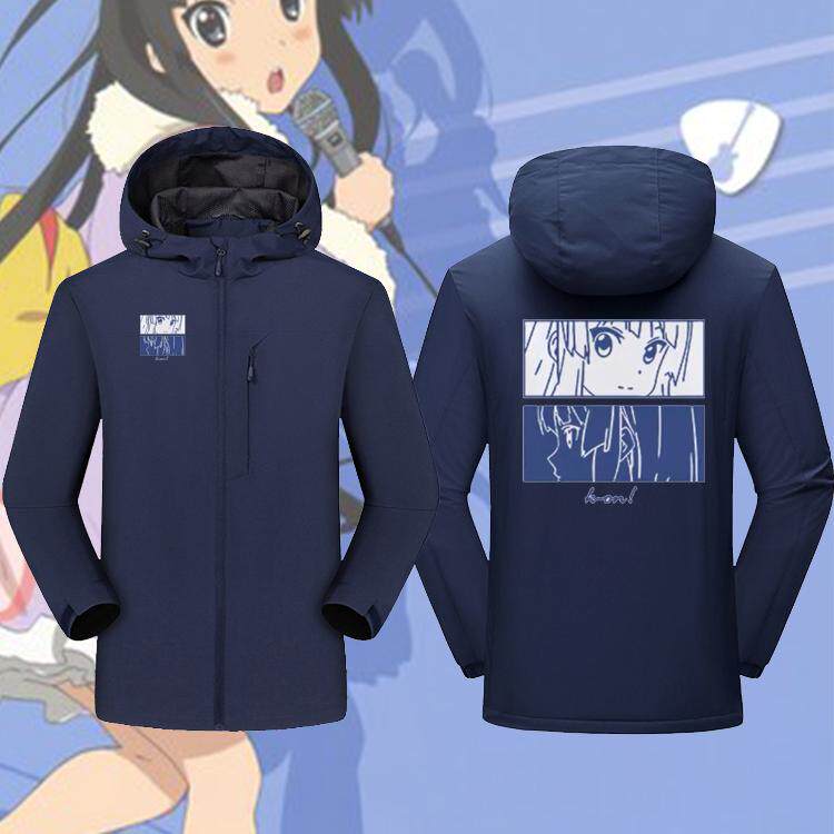 HTT轻音少女动漫周边k-on平泽唯秋山澪蓝白碗二次元外套冲锋衣服