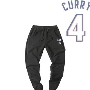梦之队球衣库里4号勇士队篮球宽松休闲印花长裤男女宽松运动卫裤