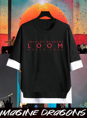 Imagine Dragons演唱会梦龙乐队应援周边巡演男女宽松纯棉假两件