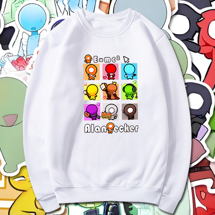 红火柴人周边印花圆领卫衣