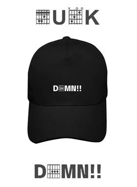 吉他手才能看得懂fuc和弦摇滚乐队印花男女情侣棒球帽纯棉鸭舌帽