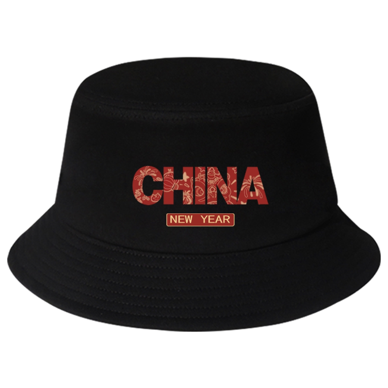 2022新年虎年潮牌渔夫帽男女醒狮CHINA新款时尚百搭潮流遮阳盆帽