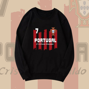 葡萄牙Portugal足球运动训练服C罗世界杯比赛纪念衫球迷圆领卫衣
