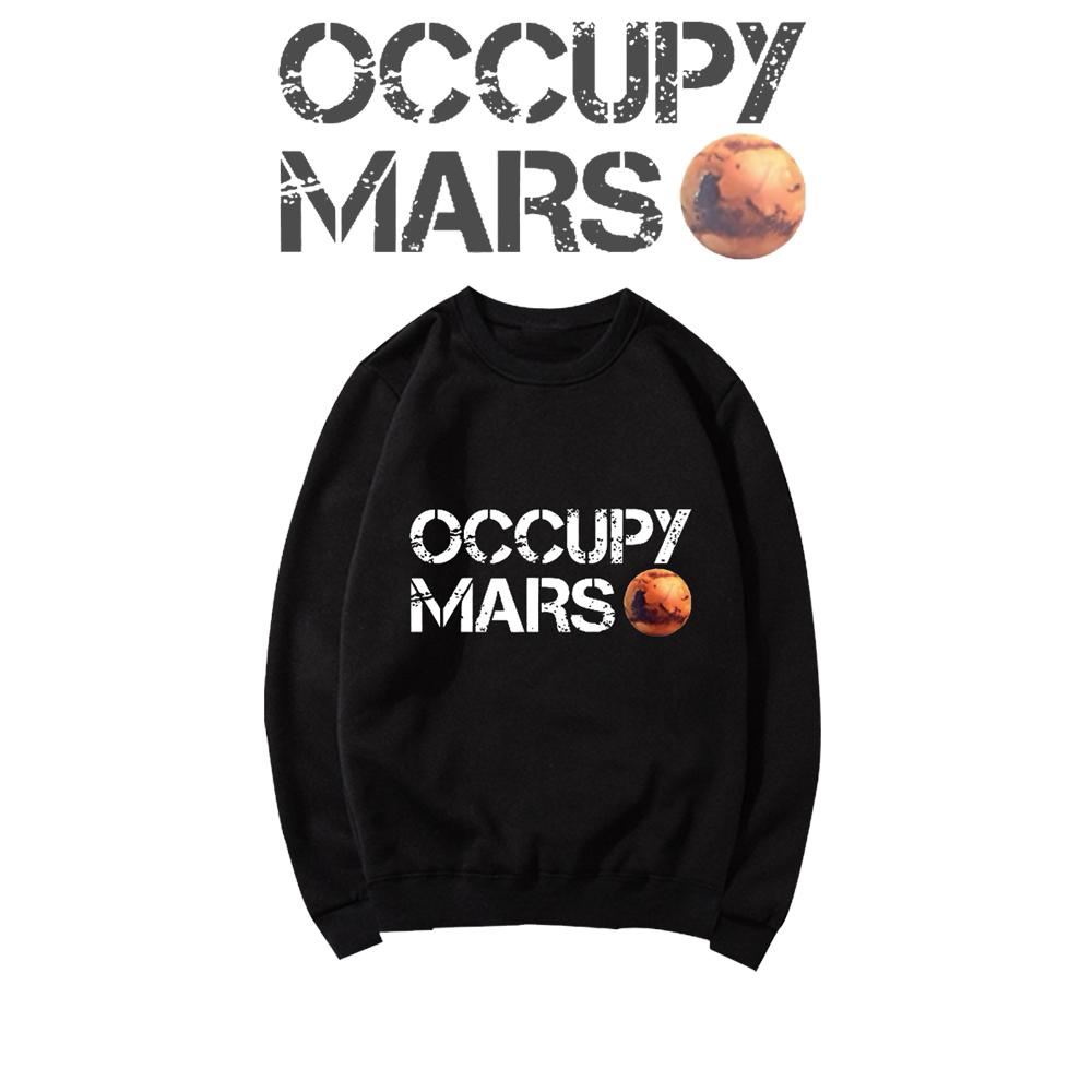 马斯克同款占领火星印花圆领卫衣