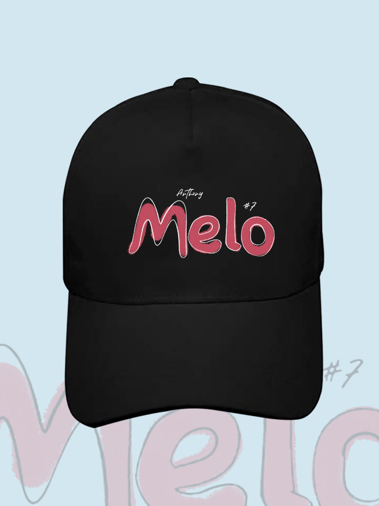 复古潮流安东尼melo甜瓜棒球帽篮球退役纪念运动纯棉遮阳鸭舌帽子