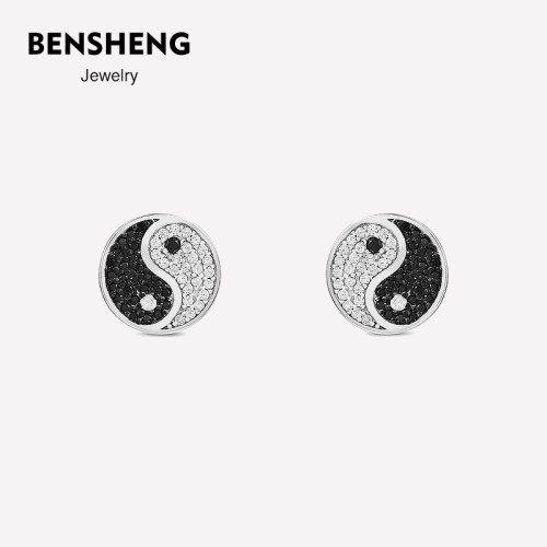 BENSHENG太极耳钉女中国风小众