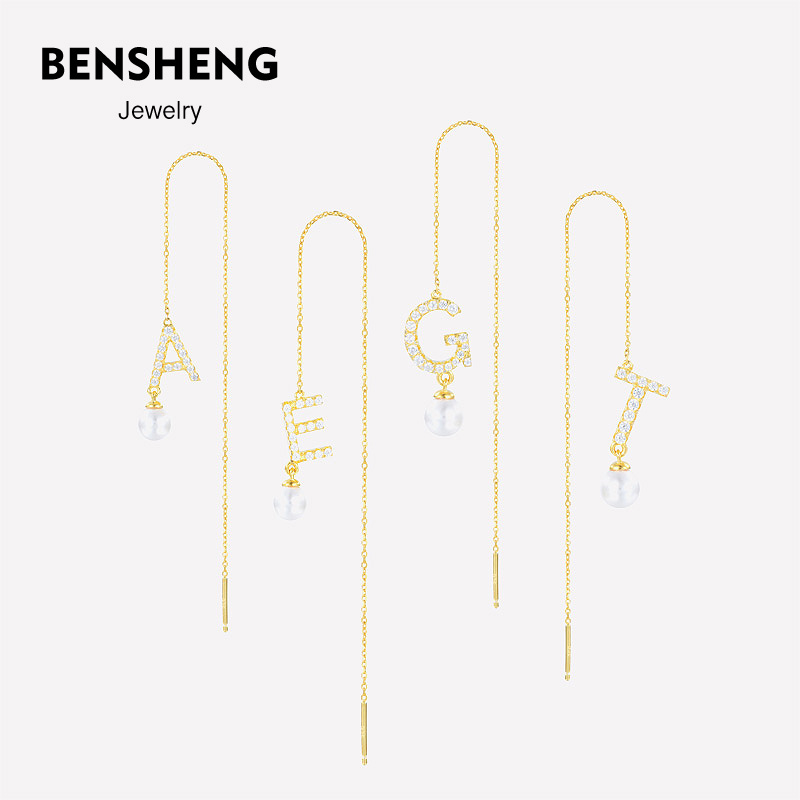 bensheng纯银字母耳线小众设计
