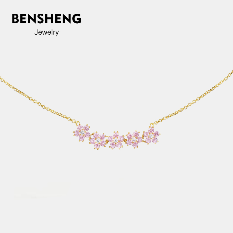 BENSHENG樱花项链女法式小众