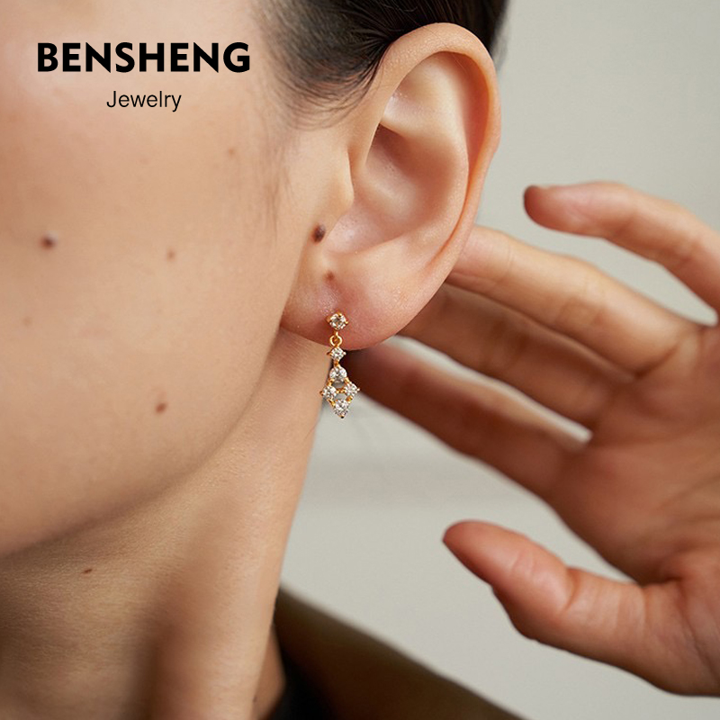 BENSHENG告白925纯银耳钉女