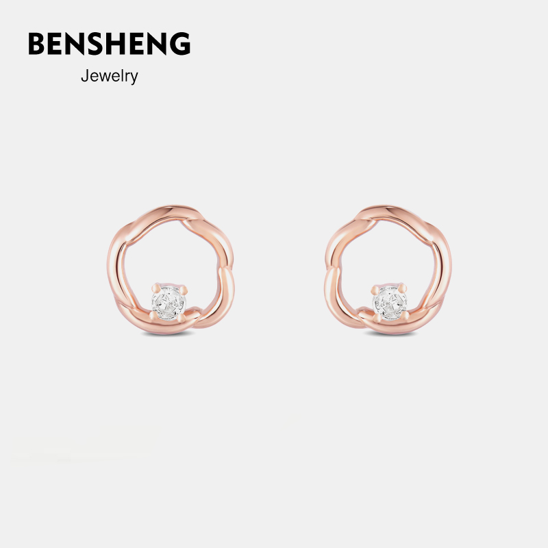 BENSHENG法式花边耳钉女耳钉