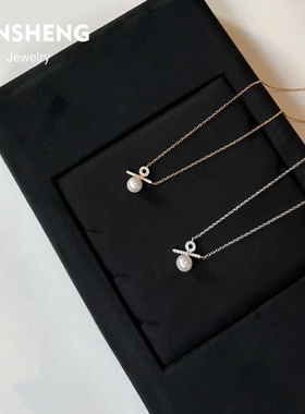 BENSHENG百分号%925纯银项链女锁骨链shining简约小众法式轻奢