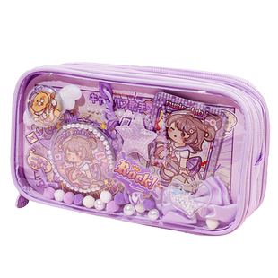 多加小麻薯笔袋初中女生2025新款文具袋盒铅笔盒女孩小学生款高颜值ins风大容量笔袋小众不撞款透明痛包笔袋