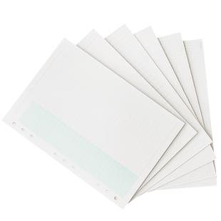 B5全系列活页内页纸 9孔手账笔记本圆点英文备忘财务方格横格康奈尔空白日周月计划英文线牛皮纸黑卡替换内芯