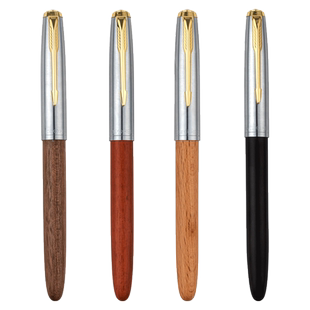 英雄6199木杆钢笔男士高档商务办公练字硬笔书法复古木质檀木女士高颜值精致送礼定制可替换墨囊官方正品