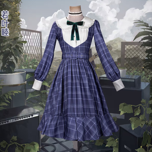 BanGDream 若叶睦cos服格子连衣裙Ave Mujica十周年cosplay服套装