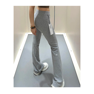 aIo 反光字母显瘦高腰提臀运动修身瑜伽裤夏季跑步休闲微喇叭裤女