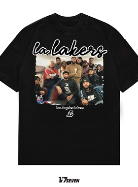 V7seven【20年湖人队合照】流行数码直喷印花潮流短袖T恤半袖