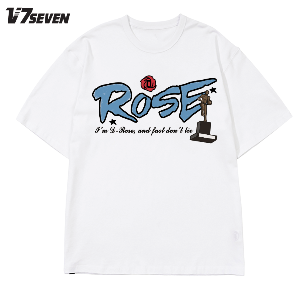 V7seven原创罗斯灰熊字母手绘潮流休闲数码直喷宽松运动T恤