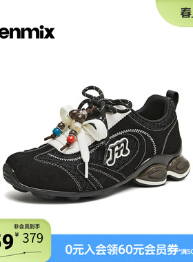 天美意2026春新款商场同款厚底运动复古休闲女德训鞋BM811AM6