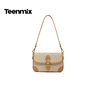 天美意2026春新款 复古百搭英伦女小方包斜挎包X3239AX6 商场同款